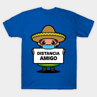 Funny Kawaii Social Distancing Mexican Cartoon T-Shirt